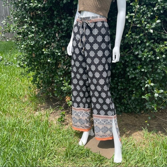 Est 1946 Bohemian All-Over Print Wide Slpit Leg Palazzo Puddle Pants - Picture 6 of 12